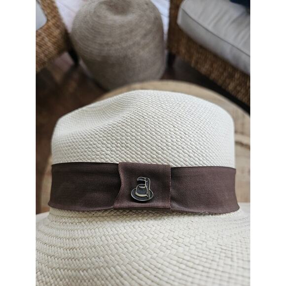 ECUA-ANDINO Genuine Handmade 100% Carludovica Palmata Panama Hat M Fedora Beach - Picture 7 of 7
